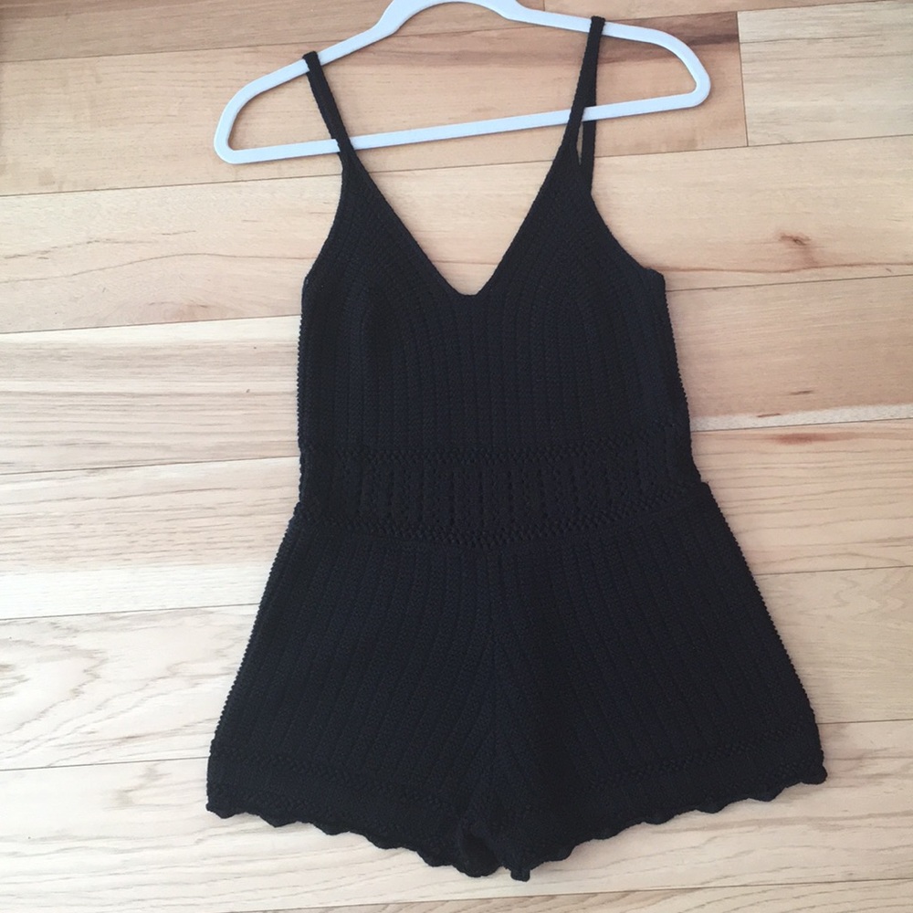 Kendall and Kylie knit black romper